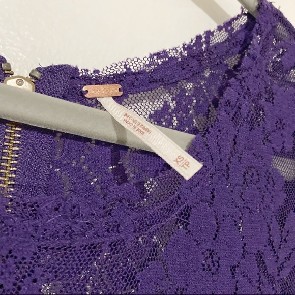 Free People Purple Lace Top Tulip Hem Corset/Bustier Maxi Dress Size XS - Picture 5 of 11